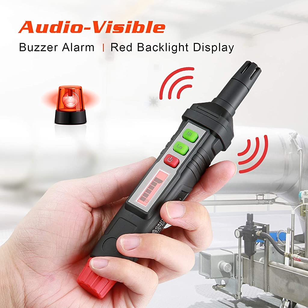 Portable LCD Gas Leakage Detector for Home with Dual Alarm and Adjustable Sensitivity | Detects Methane Propane Butane Carbon Monoxide up to 1000ppm