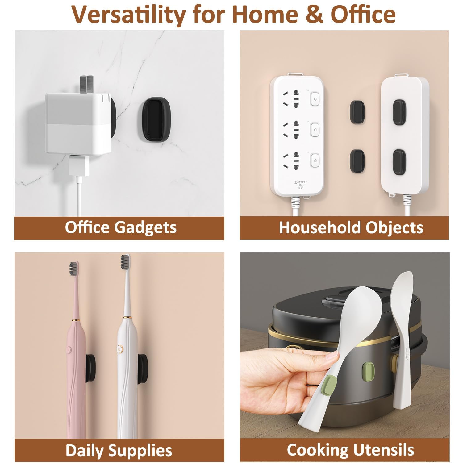 ZORBES Magnetic Wall Mounts for Remotes with Self Adhesive Snap On Design | 5Pcs Set