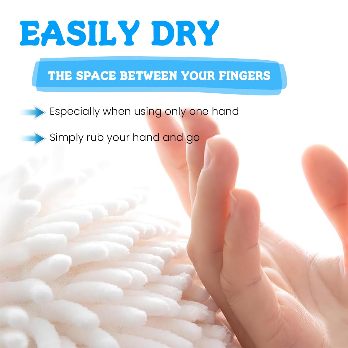 Supvox Hand Towel Set for Bathroom and Kitchen featuring Hanging Loop | 2 Pcs 10x7.9 in Chenille Microfiber