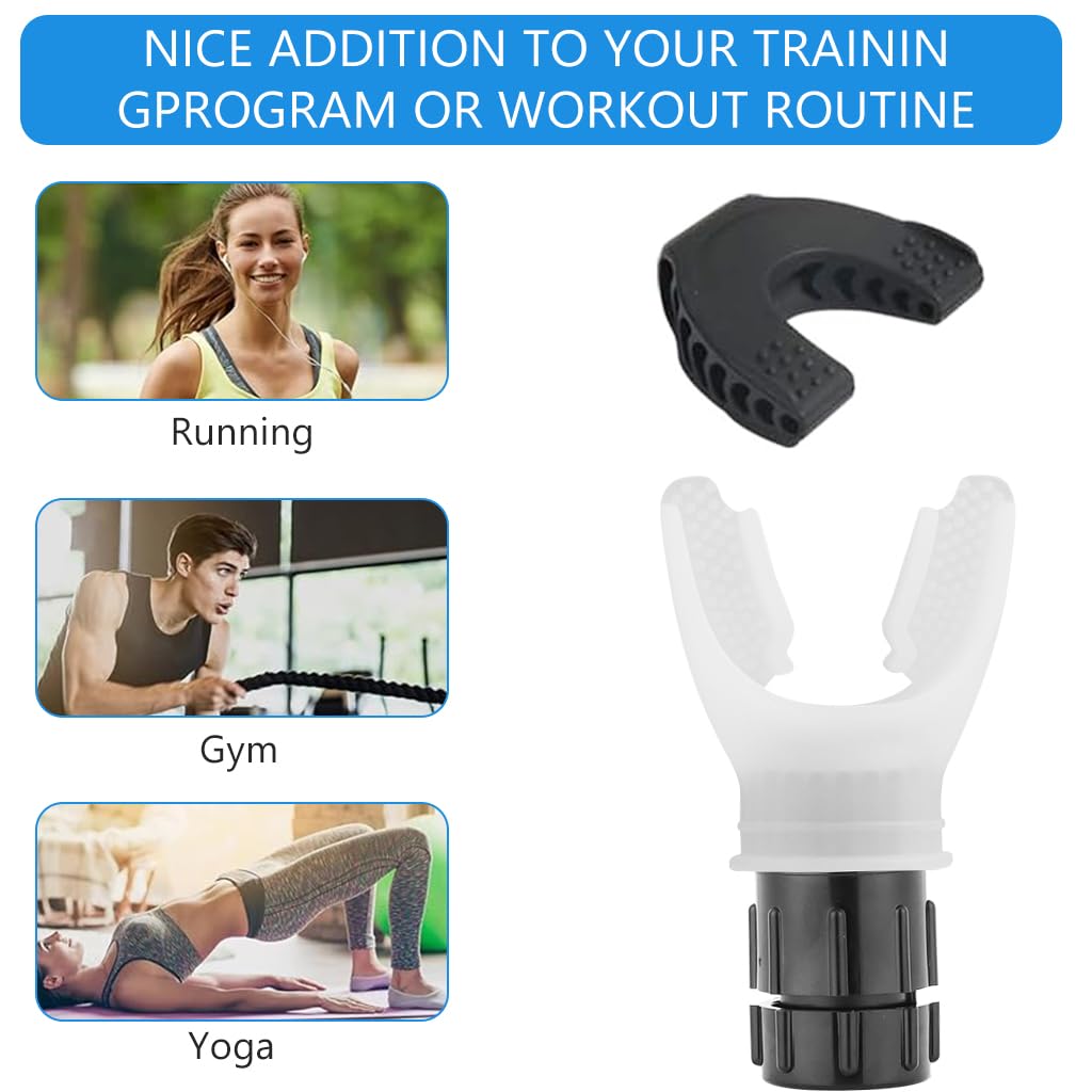 Proberos® Respiratory Trainer & Jawline Exerciser Inhale /Exhale Respiratory Trainer with Adjustable Resistance Silicone Jawline Exerciser Fitness Respiratory Trainer Lung Trainer Breathing Training