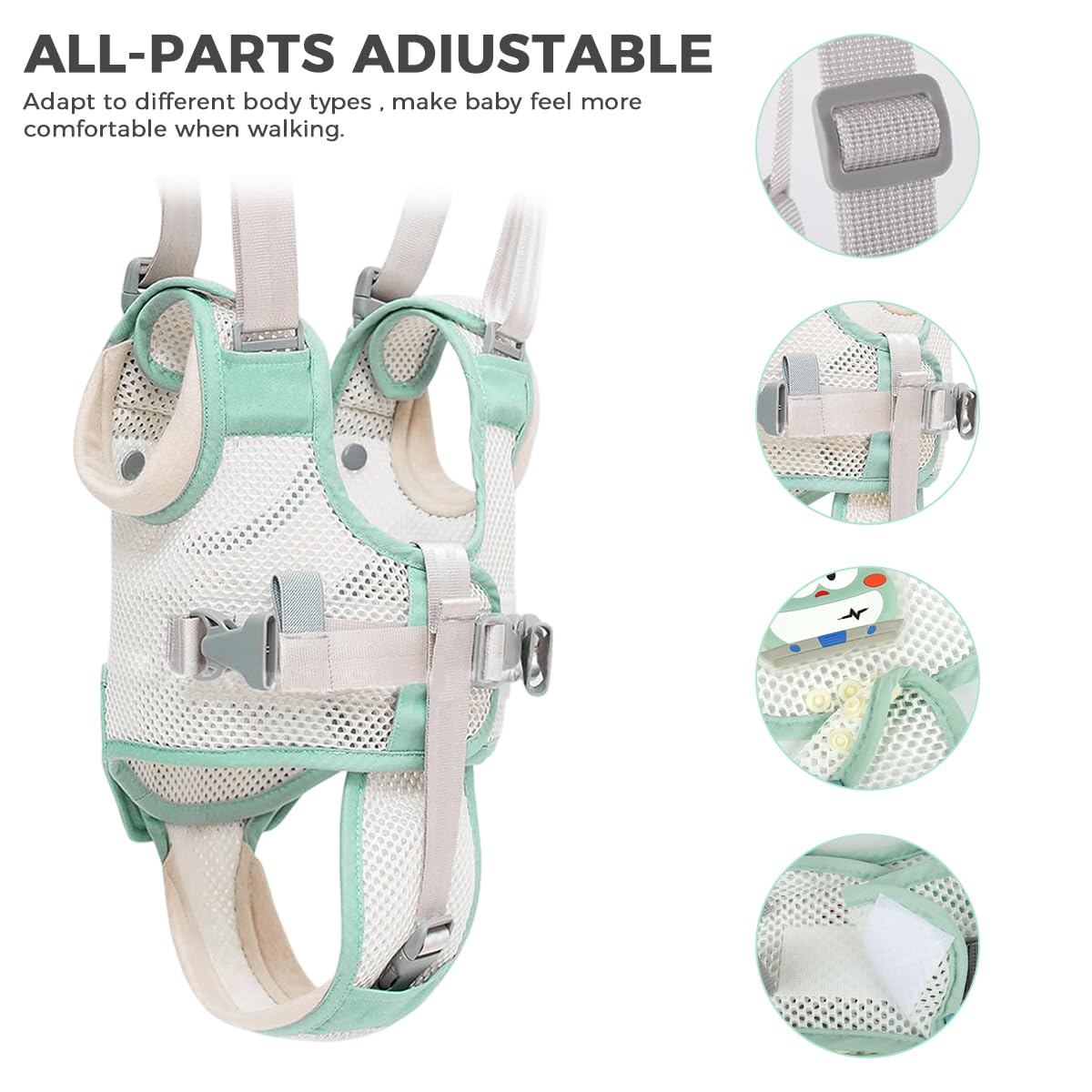 SNOWIE SOFT Baby Walking Supporter Harness for 8–24 Month Toddlers with Adjustable Safety Fit and Anti‑Open Quick Release Buckles