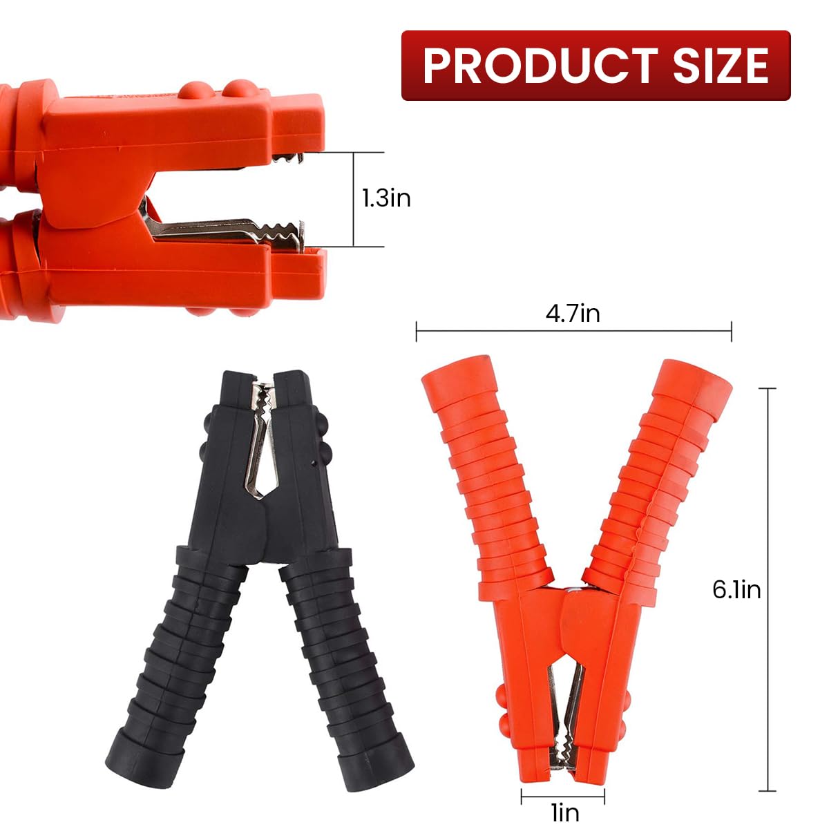 STHIRA Jumper Cables for Car Emergency with 9.8 ft Length and Large Insulated Clips