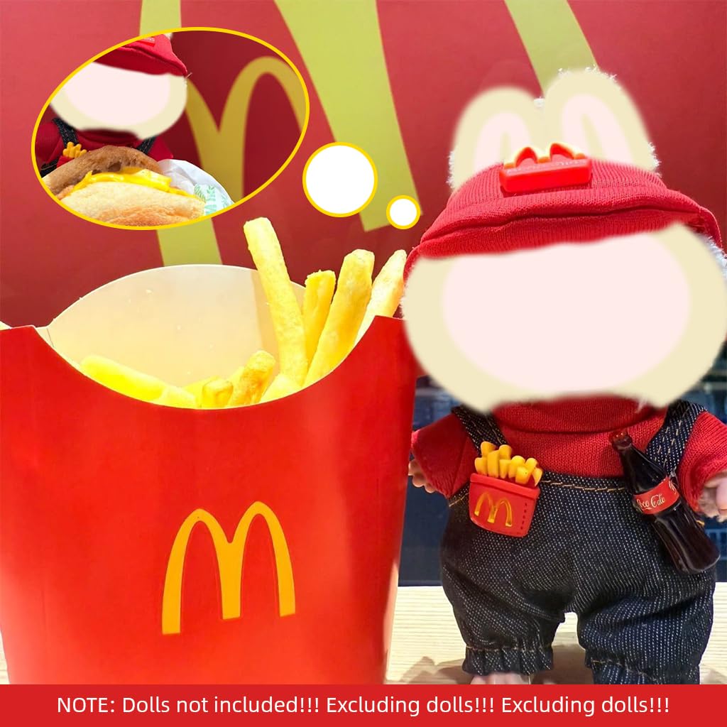 FANCYKU Collectible Figure Clothes for 4-6 Inch Monster Dolls with Jumpsuit and Red Shirt | Cute Mini Ensemble for Display and Collector Styling