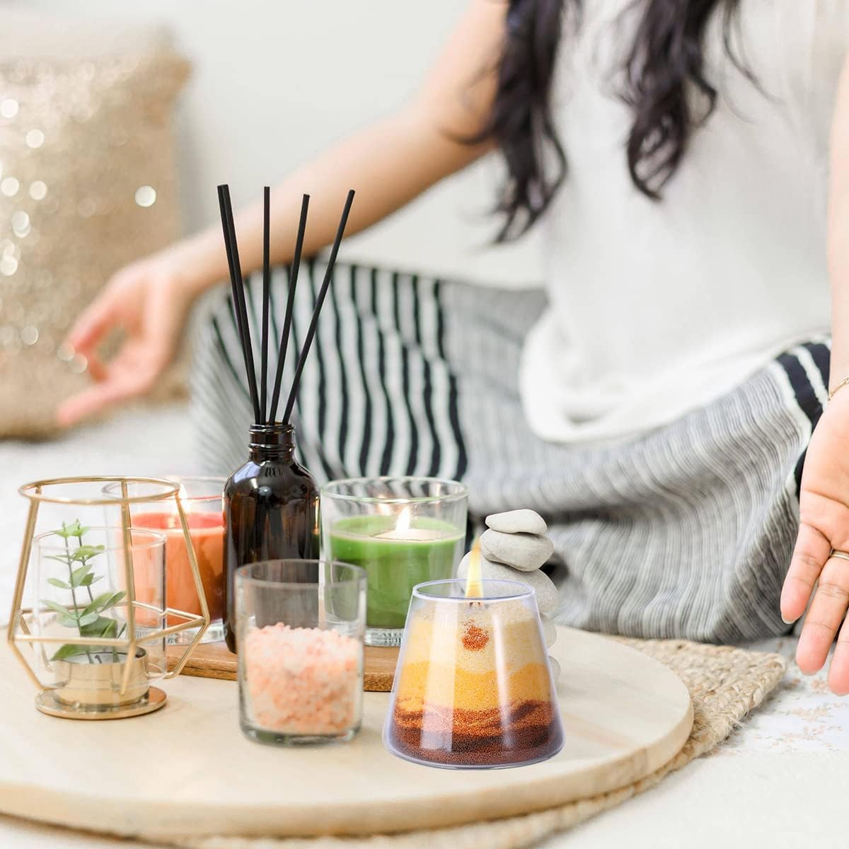 HASTHIP DIY Candle Making Kit for Creative Sand Art Candles with Colored Beeswax Sands | Ideal Birthday Gift for Friends and Sisters