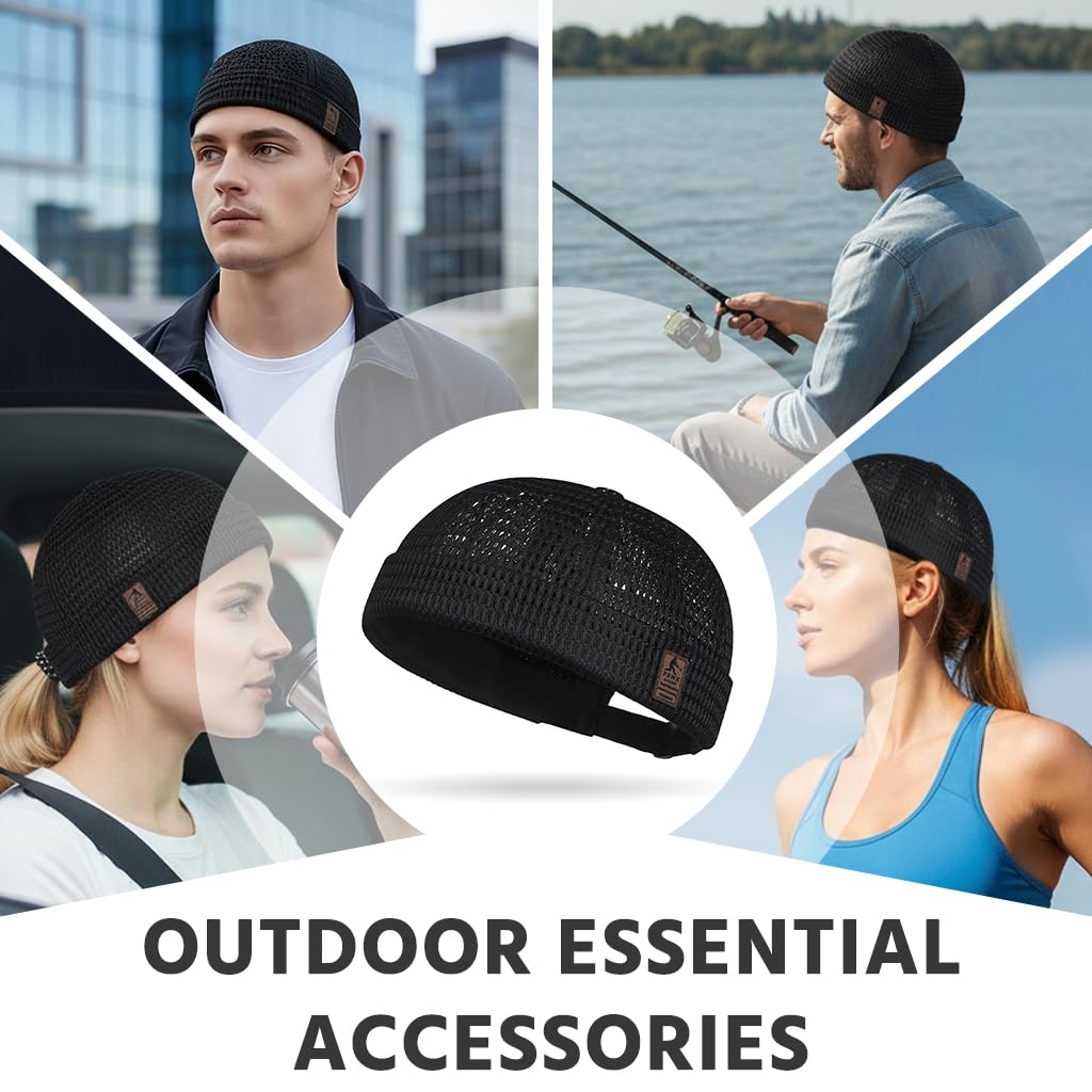 GUSTAVE Brimless Mesh Cap for Summer Streetwear with Adjustable Fit and Breathable Design