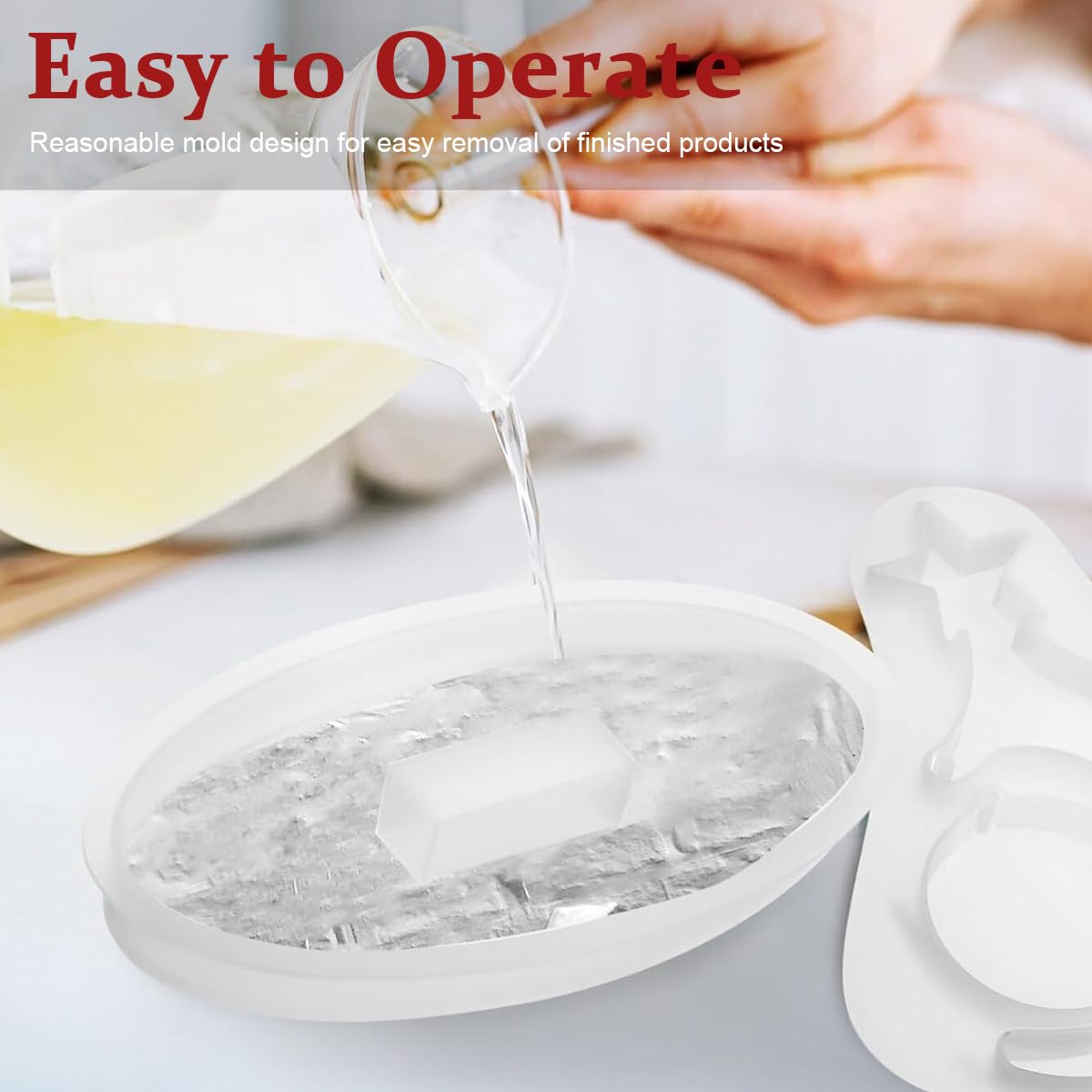 HASTHIP Christmas Tree Resin Mold for DIY Ornaments with Round Photo Frame | 8.3×6.8 in Silicone