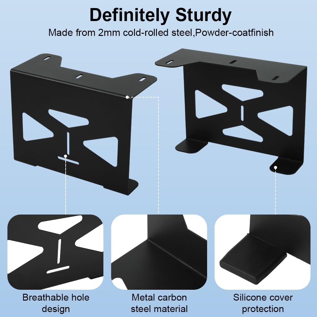 ZORBES Under Desk Holder for PS5 with Screwfix Mount and 2mm Carbon Steel Build | Space Saving Console Storage