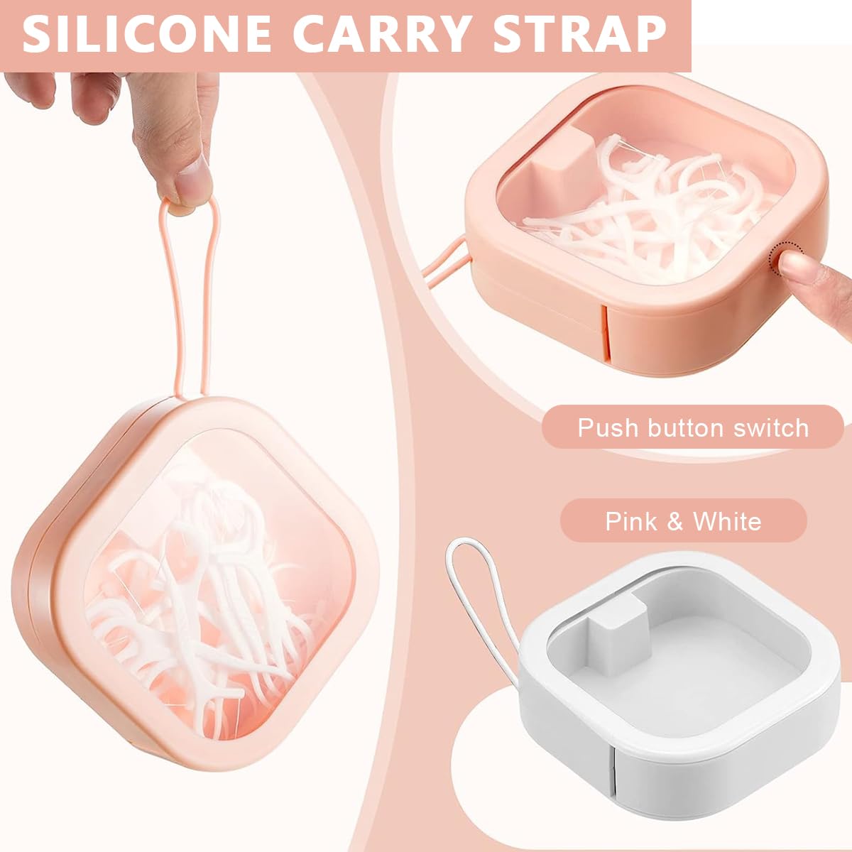 MAYCREATE Accessories Organizer Box for Travel with Transparent Cover 9.5×9.5×3cm | 2pcs Storage Case for Rings Hair Clips and Cotton Swabs