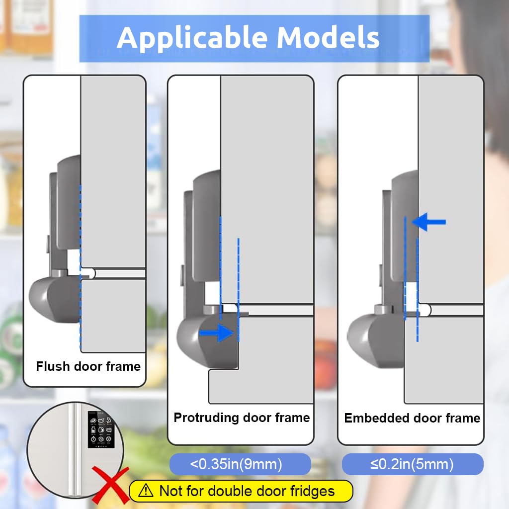 SNOWIE SOFT® Fridge Locks Child Proof Baby Proofing Products Easy Cabinet Door Lock  Baby Safety Products Refrigerator Single Door Self-Adhesive Fridge Lock Kitchen Accessories Items