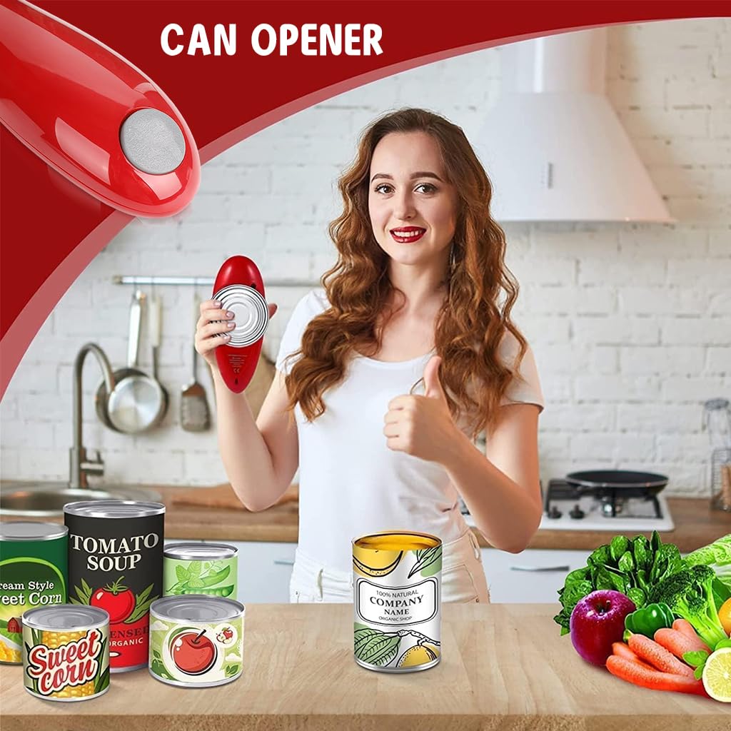 HASTHIP Electric Can Opener for Smooth Edge Cans with Hands Free Magnetic Lift | Battery Powered Kitchen Gadget for Seniors