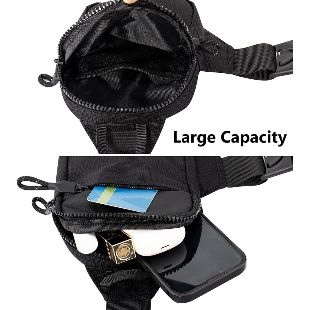 GUSTAVE Small Sling Bag for Men with 7.2 in Capacity and Double Layer Zipper Pouches | Lightweight Waterproof Nylon Crossbody