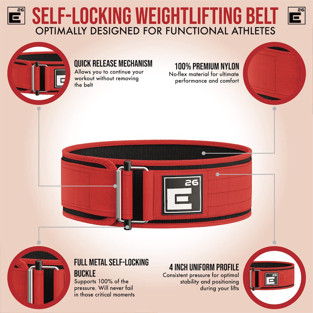 Proberos Weight Lifting Belt for Gym Workouts with Hook and Loop Closure | 10cm Nylon Support