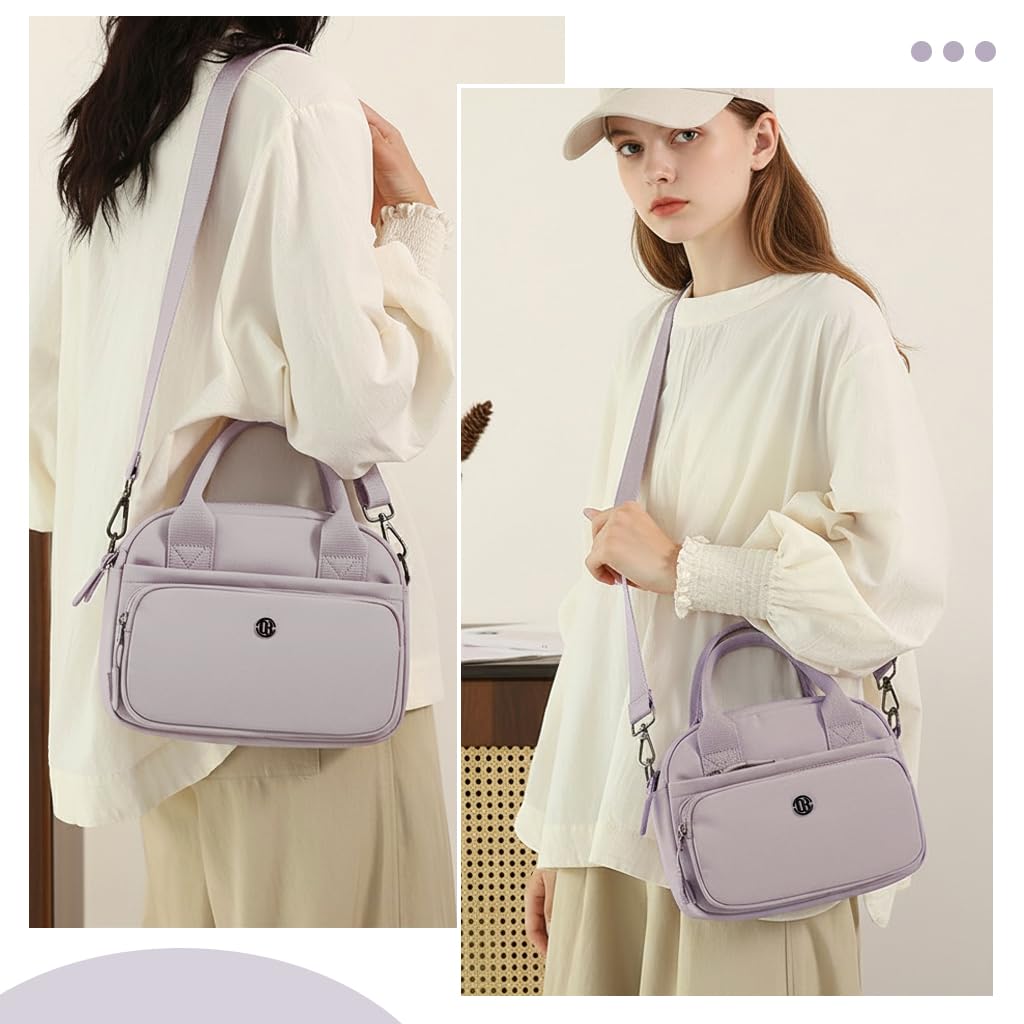 Zibuyu Mini Nylon Crossbody Bag for Women with Multi Pockets and Adjustable Strap | Lightweight Waterproof Shoulder Purse for Travel and Everyday Use