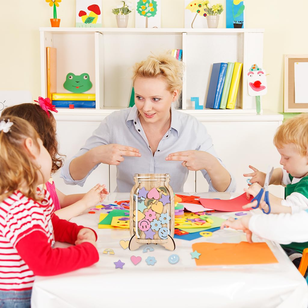 PATPAT Reward Jar for Kids featuring Magnetic Attachment and 30 Reward Cards | Wooden Design