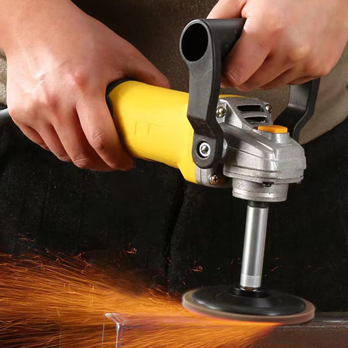 Serplex Angle Grinder Handle Attachment for 100 Grinder with 8cm Extender Rod | Enhanced Stability and Control