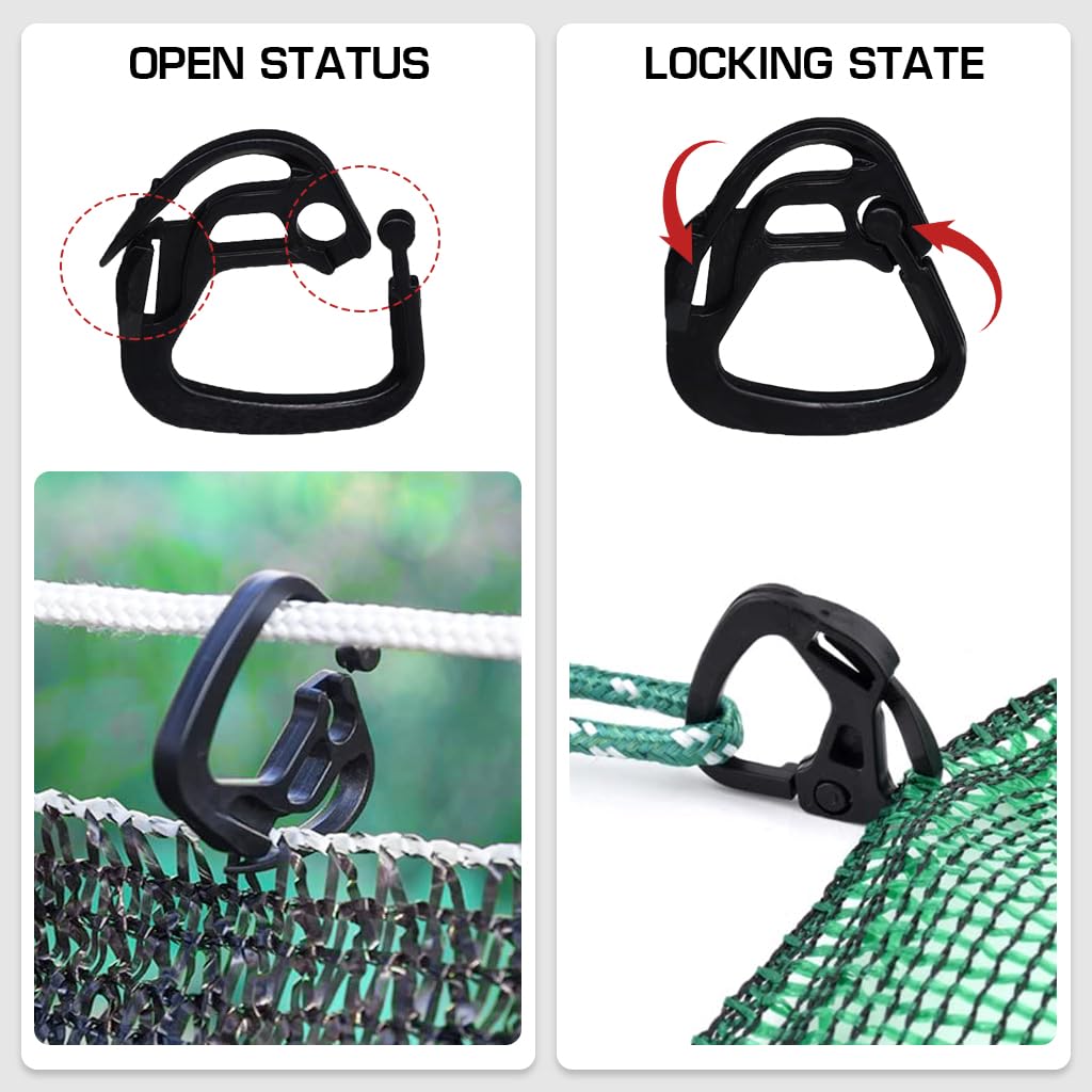 Optifit Plastic Sun Shade Clips for Garden and Patio with Easy Press Design 30 pcs | Secure Mesh Fastening