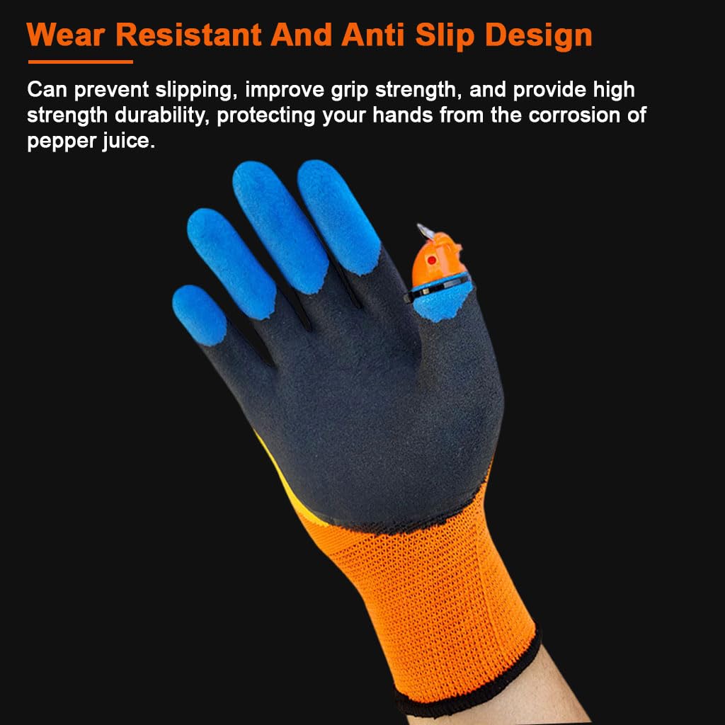 Zibuyu Gardening Gloves for Harvesting with Integrated Thumb Cutter and Non Slip Grip | Cut Resistant Protective Fit