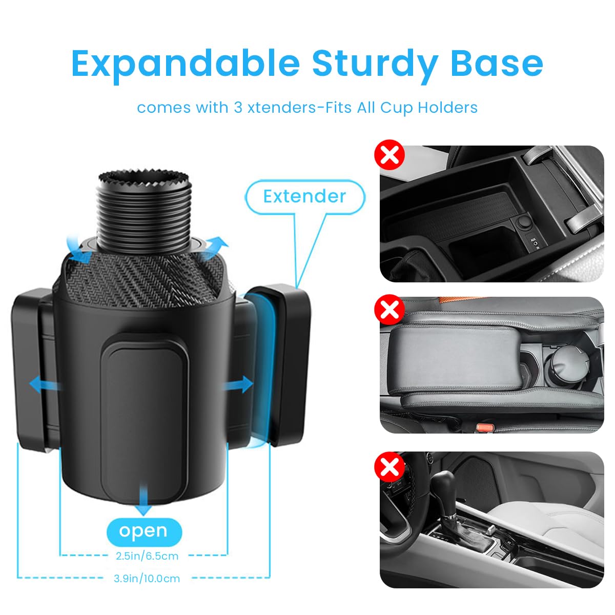 STHIRA Cup Holder Tray for Car with 2 in 1 Detachable Food Table & 360° Rotation | Travel Essential