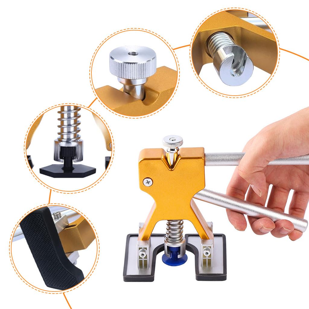 STHIRA Car Dent Repair Tool Kit for Vehicle Dent Removal with 18 Pads & Alloy Puller | Includes Hot Glue Gun and Scraping Tool