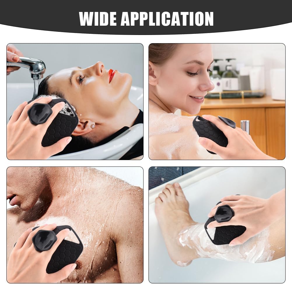 MAYCREATE Silicone Body Scrubber for Shower Use with Loofah Texture | 2PCS Exfoliating Brush