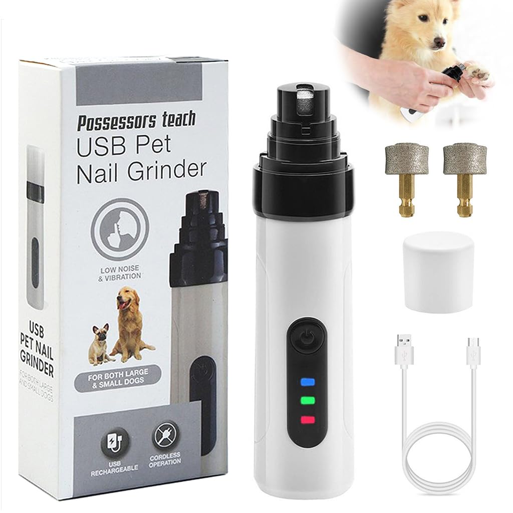 ZIBUYU Dog Nail Grinder for Safe Pet Grooming with Quiet Low Vibration Motor | USB Rechargeable