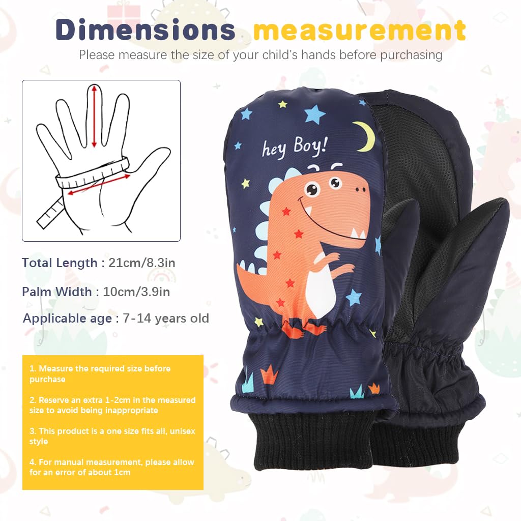 PATPAT Kids Winter Gloves for Outdoor Play with Fleece Lining and Touch Screen Fingers | Boys 7–14
