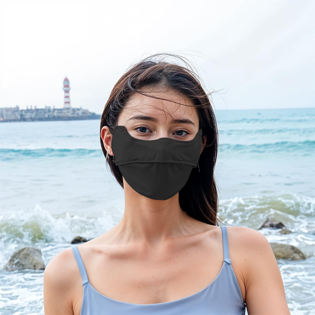 PALAY Sun Protection Face Cover for Women with Adjustable Drawstring Ear Loops | 2PCS Breathable Ice Silk Mask