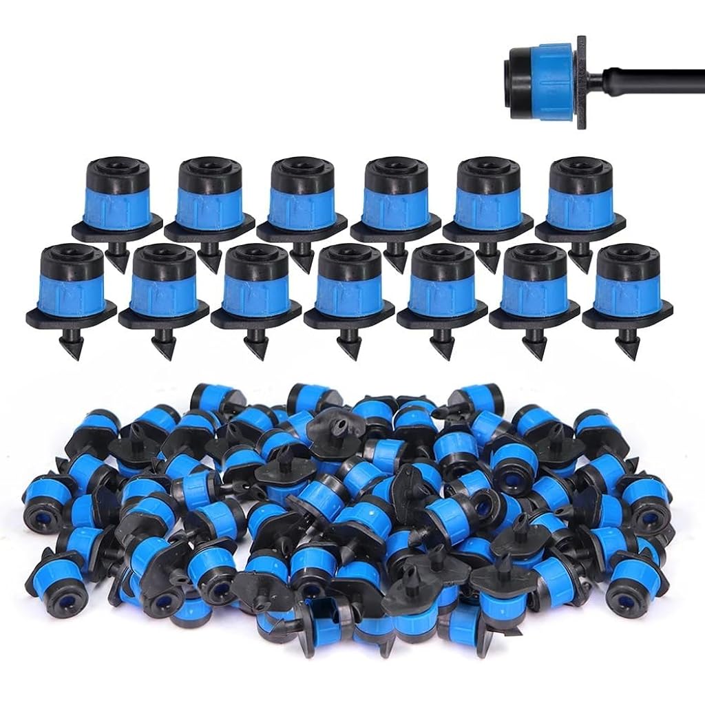 HASTHIP® 50Pcs Adjustable Irrigation Drippers, 360° Adjustable Water Sprinkler Emitters for Drip & Sprinkler Irrigation Systems, Suitable for Orchards & Greenhouses, Flower Bed