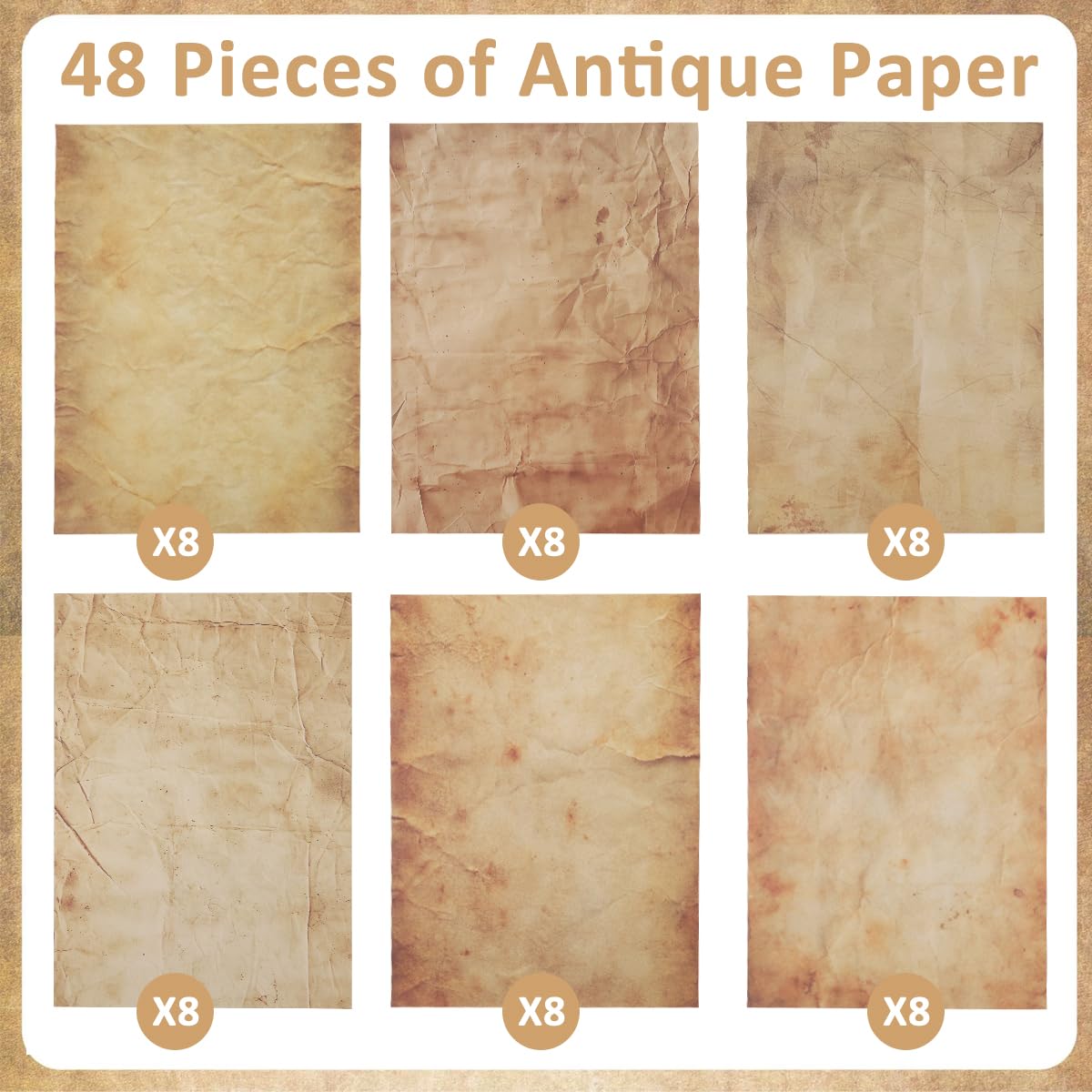 OFIFO Scrapbooking Paper for DIY Crafts with Double-Sided Crinkle Texture 48 Sheets 100 GSM