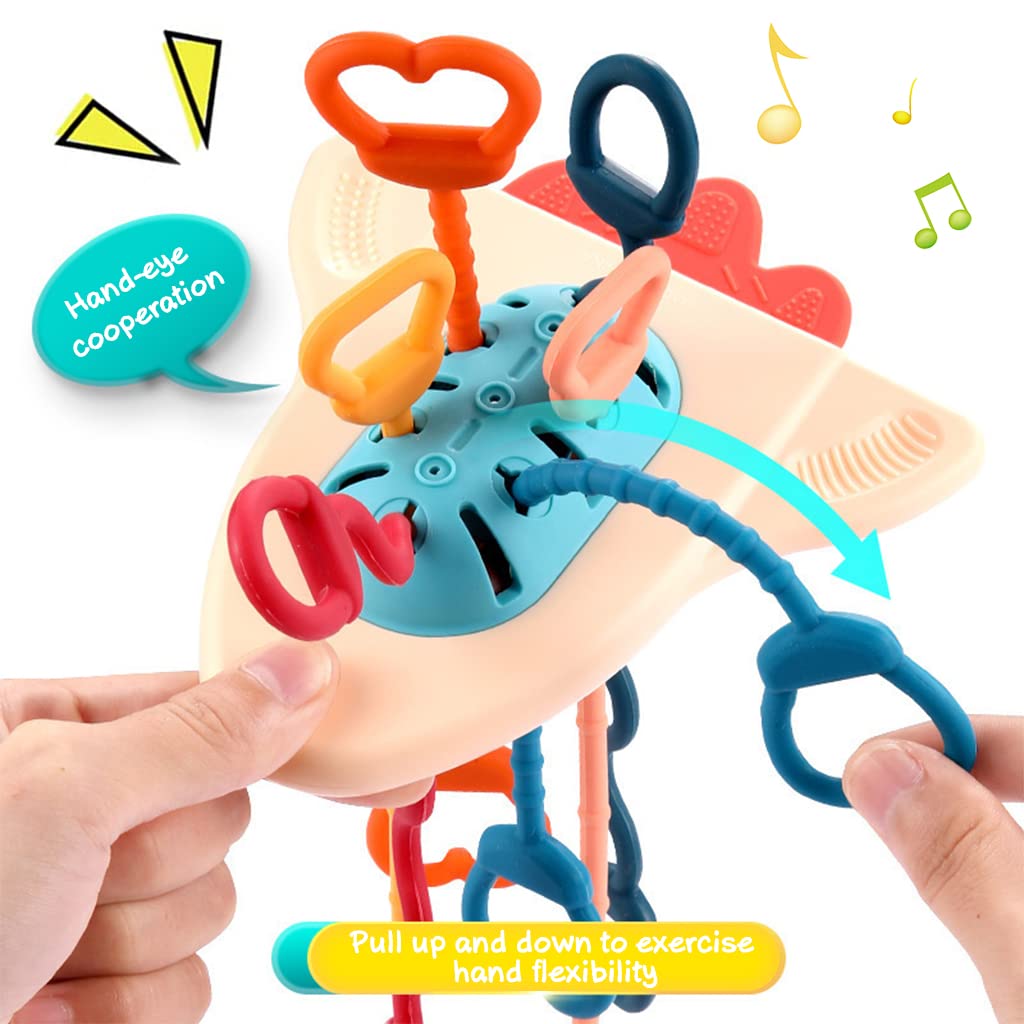 SNOWIE SOFT Sensory Activity Toy for Baby with 6 Pulling Bars and 7 Press Spots | Food Grade Silicone Toddler Learning Toy