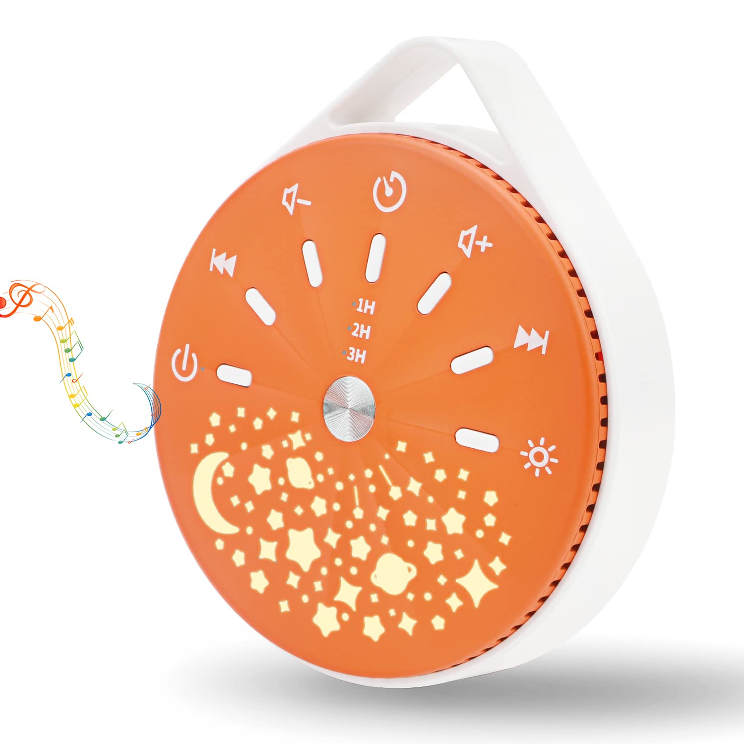 HANNEA White Noise Machine for Baby with 10 Soothing Sounds and 7 Color Star Light | Auto Off