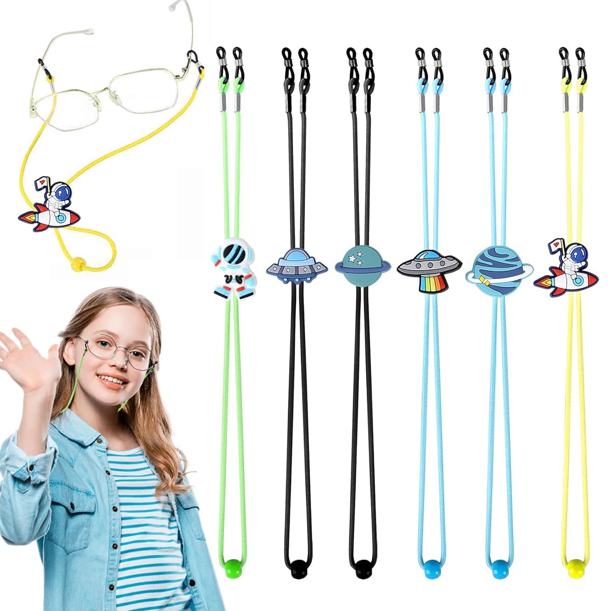 PATPAT Glasses Lanyard for Kids with 9.8 in Adjustable Strap & Cartoon Sliding Buckle | Anti Slip Eyewear Holder
