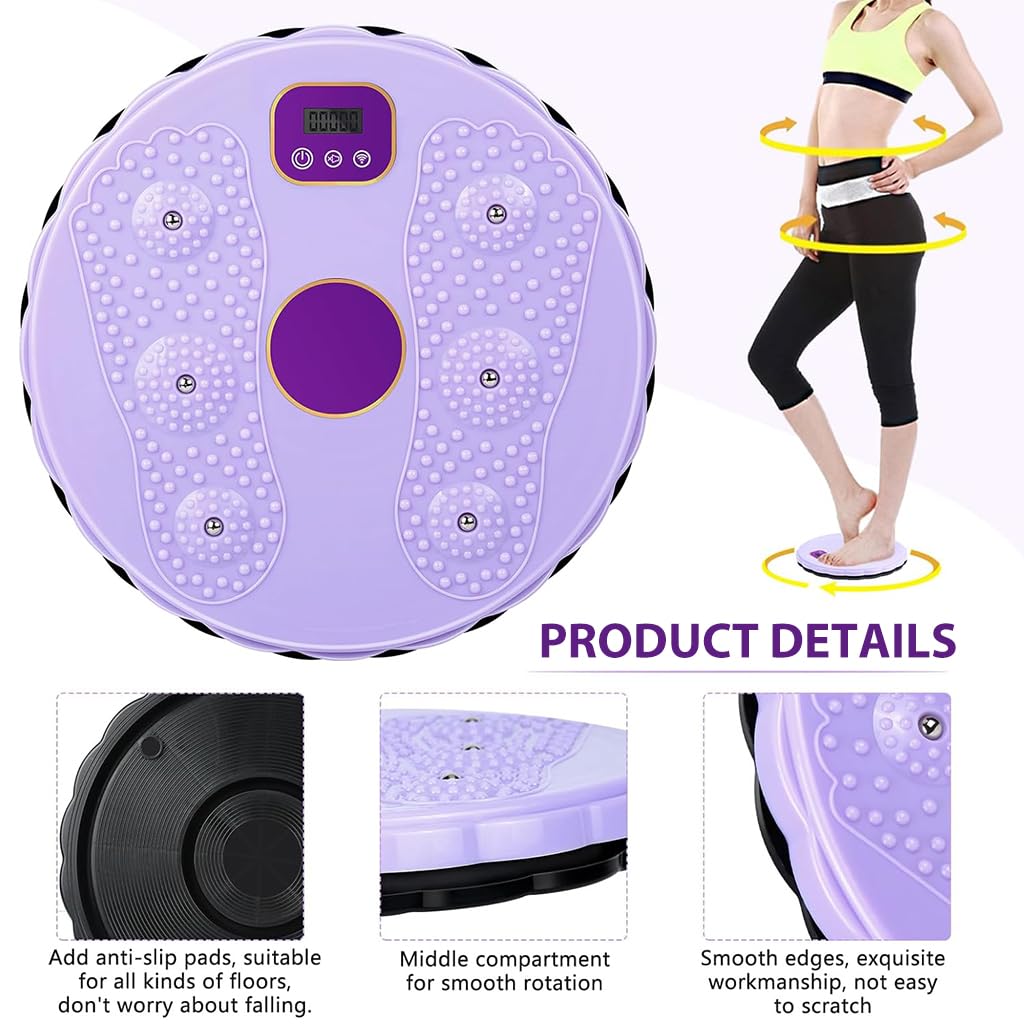 Proberos® Tummy Waister Exercise Machine for Women Men with LCD Counter & Foot Massager, 10.8in Tummy Waist Twister Magnetic Disk Hot Sweating Body Shapers, Stomach Exercise Equipment for Home Workout