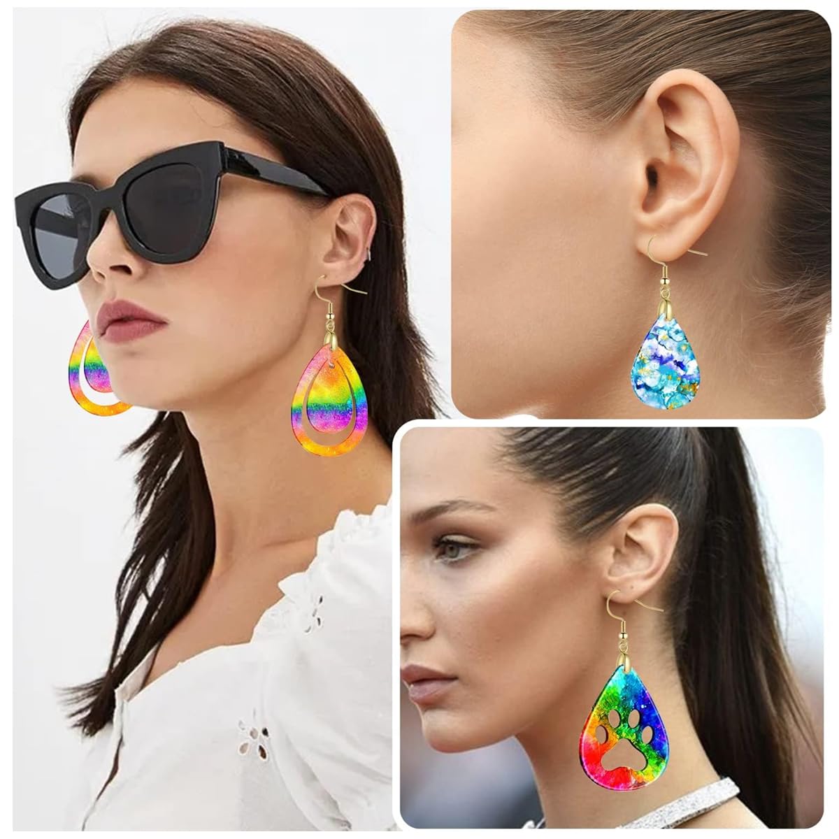 MAYCREATE Earring Hooks for Jewellery Making with 100 Hooks and 50 Backs | Hypoallergenic Gold Stainless Steel DIY Kit