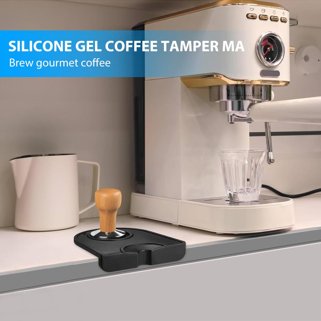 Supvox Silicone Coffee Tamper Mat for Espresso Bars 12.5x14cm with Non Slip Surface | Food Grade Silicone Counter Protector