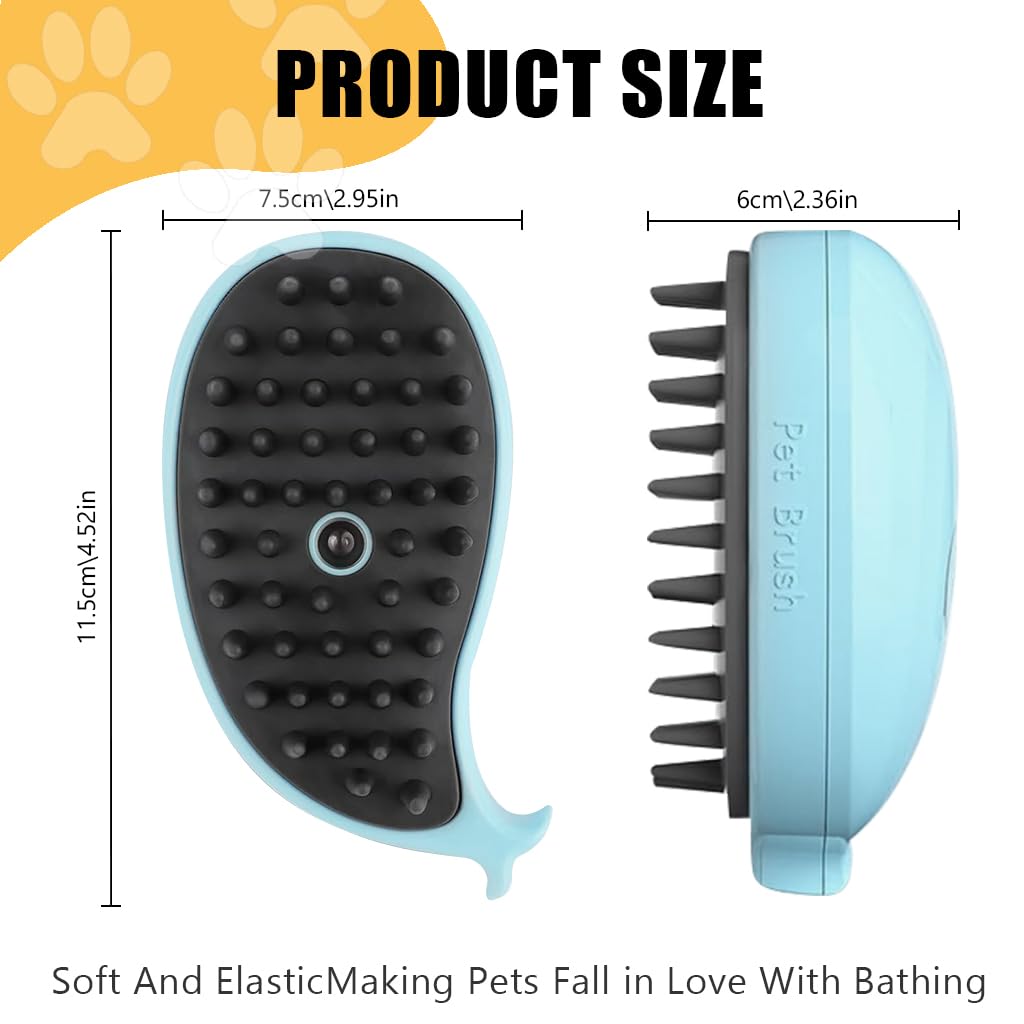 HASTHIP Electric Steam Brush for Dogs and Cats with Massage | USB Rechargeable Grooming Tool