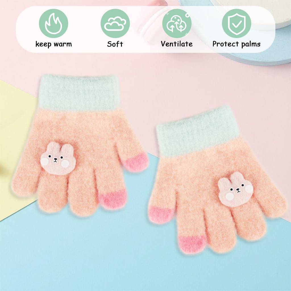 Zibuyu Winter Knitted Mittens for Babies with Elastic Wrist Design | Soft Pink Gloves for 0–3 Years