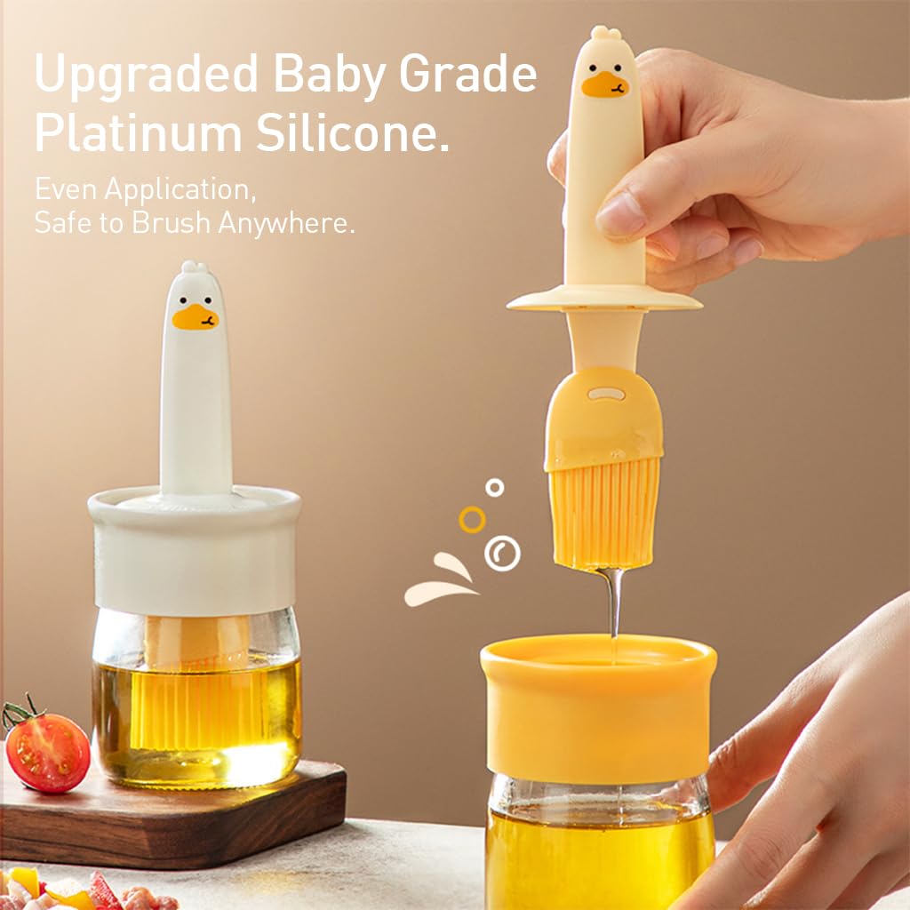 ZIBUYU Silicone Oil Brush Bottle for Cooking and Baking with Glass Dispenser | Easy Refill Design