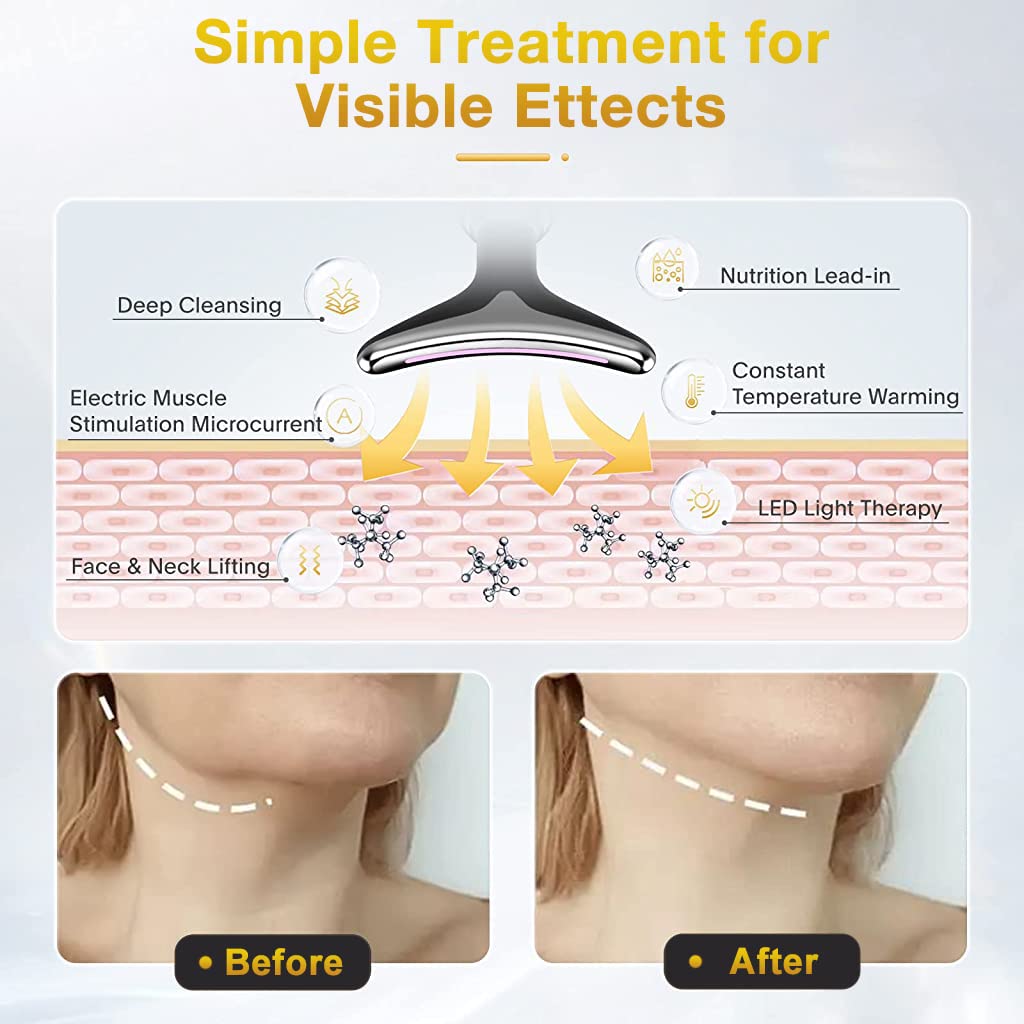 HANNEA Red Light Therapy Mask for Face and Neck with EMS Microcurrent & 500mAh USB Rechargeable Design | Anti Wrinkle Lifting and Skin Rejuvenation Device