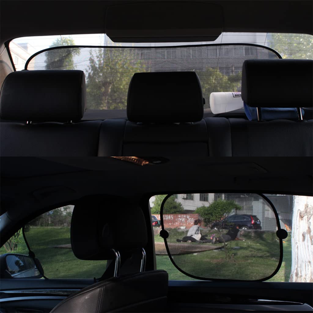STHIRA Car Window Sun Shade for SUV and Sedan with Dense Mesh 5 Pack | UV and Glare Protection