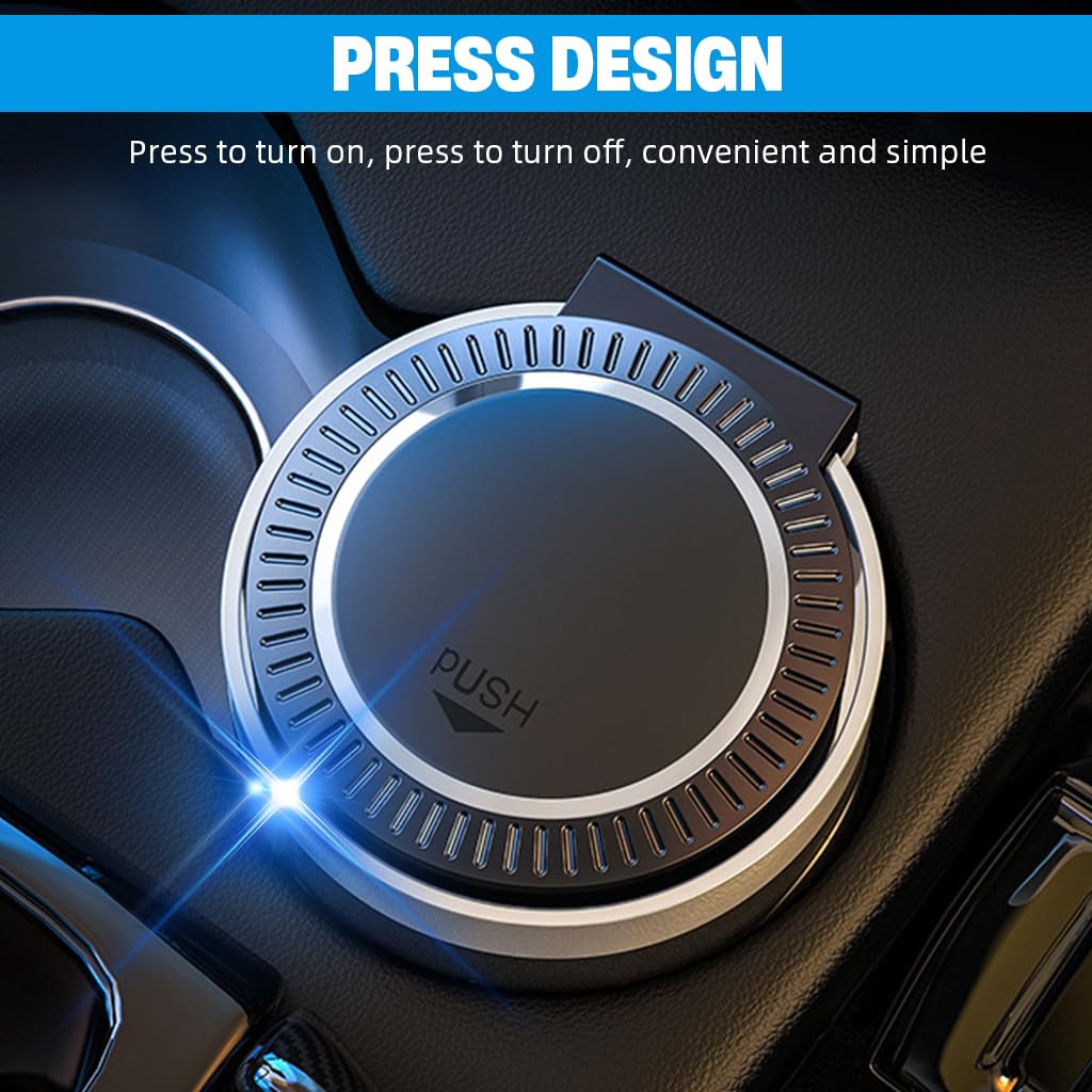 STHIRA Car Ashtray for Auto and Home with One Touch Flip Lid and Built In Light | Metal Alloy Lined Anti Odor Design