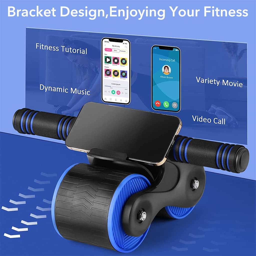 Proberos Ab Roller for Home Workout with 10.5cm Dual Wheel and Automatic Rebound Spring | Core Strength Trainer