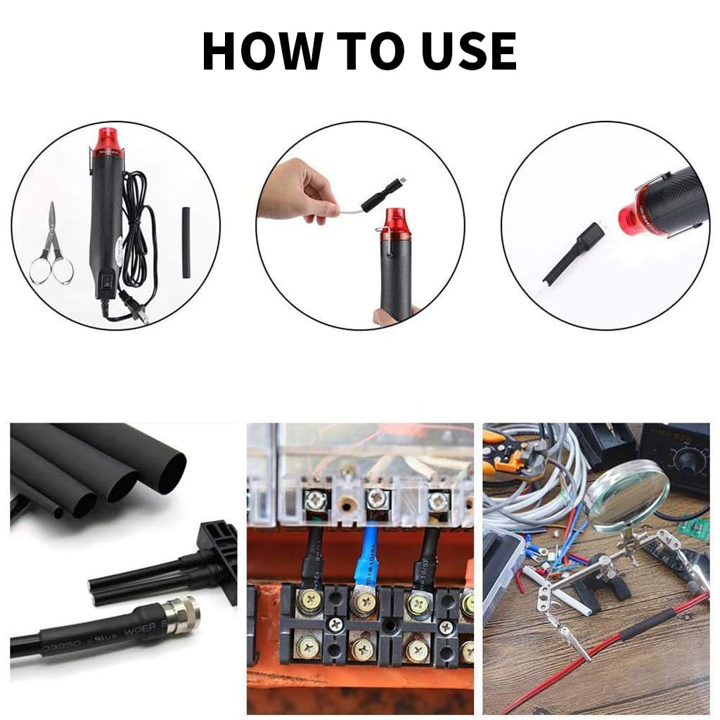 Serplex Heat Shrink Tubing Kit 650 pcs 8 Sizes for Cable Insulation with 2:1 Ratio | Polyolefin Sleeve Set in Storage Box