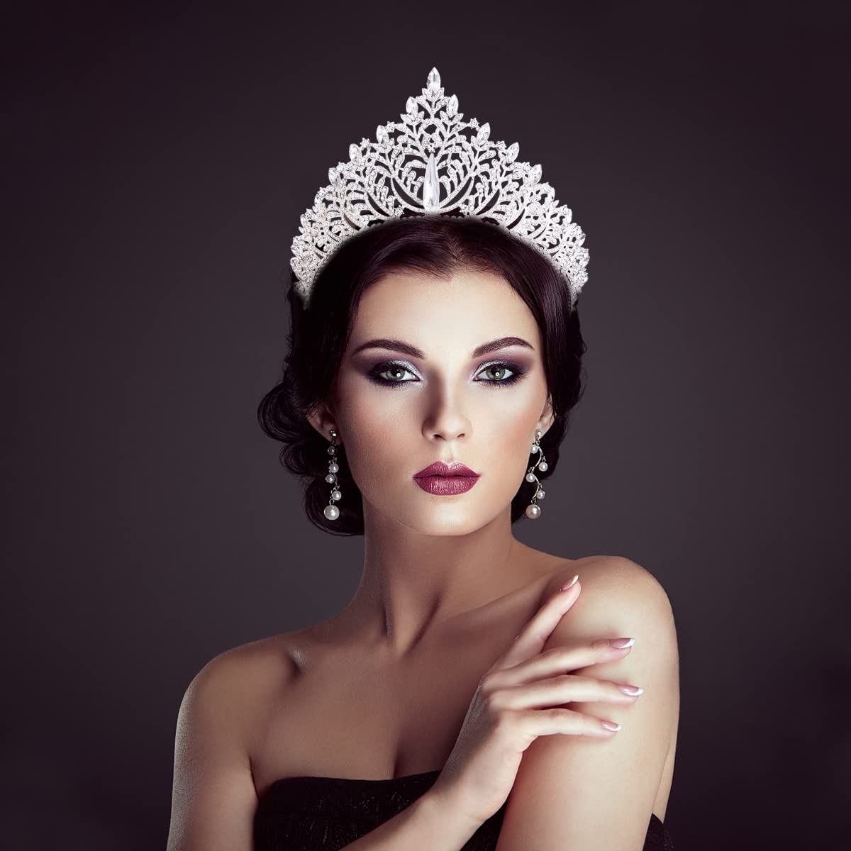 PALAY Tiara for Women featuring 6 in Diameter and 2.7 in Height with 3A Rhinestones | Ideal for Wedding Bridal Party and Maternity Photoshoot