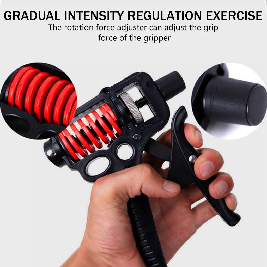 Proberos Hand Grip Strength Trainer for Finger and Forearm Workouts with 5–165 kg Adjustable Resistance | Ergonomic Alloy Steel Handles