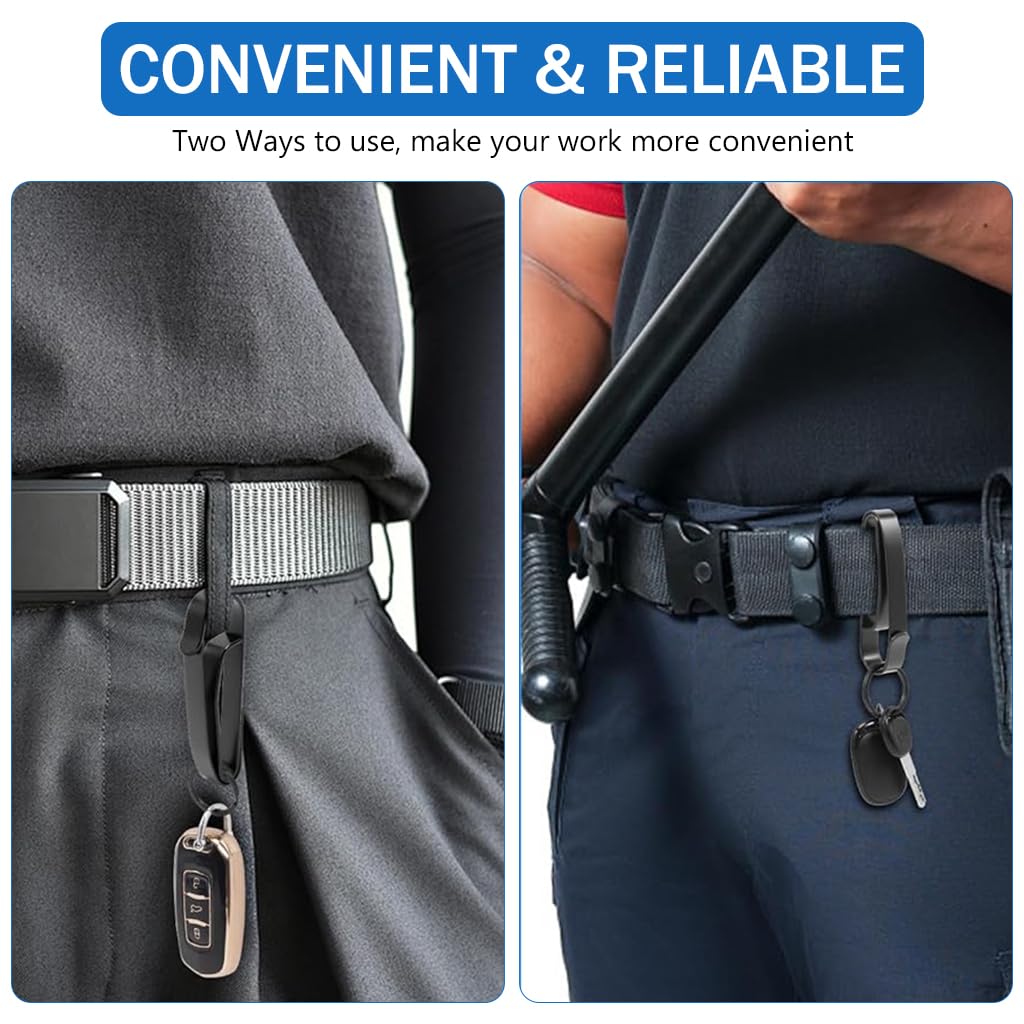 Proberos Belt Keyring Buckle with 2 Rings featuring Quick Release Mechanism & 304 Stainless Steel | Ideal for Belts Bags and Backpacks