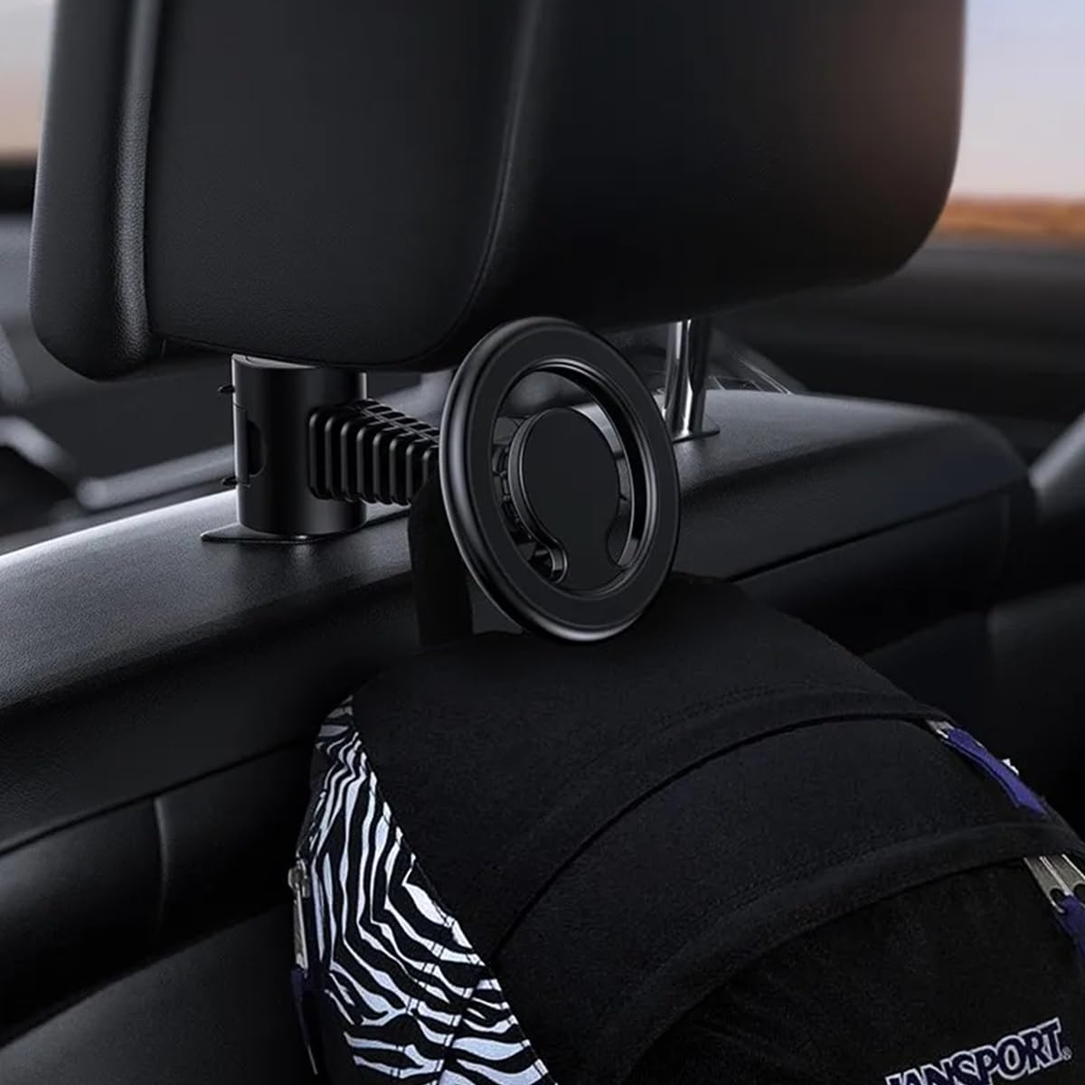 STHIRA Magnetic Car Phone Holder for Rear Seat with 360° Rotation and 2 Metal Rings | Universal Mount for iPhone 15 14 13