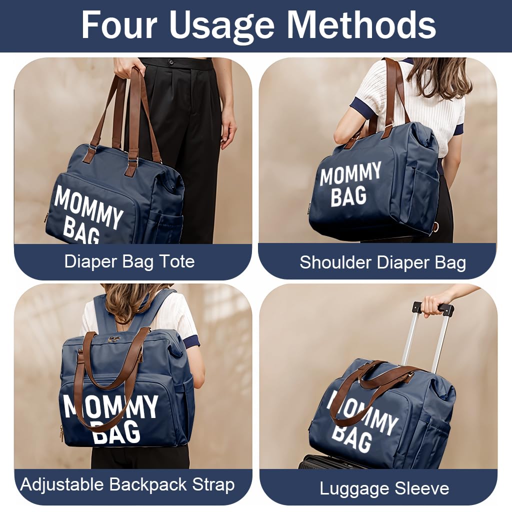 Zibuyu Mommy Diaper Bag Backpack for Travel with Multi Layer Storage and Shoe Compartment | Waterproof Oxford Cloth Tote for Baby Essentials