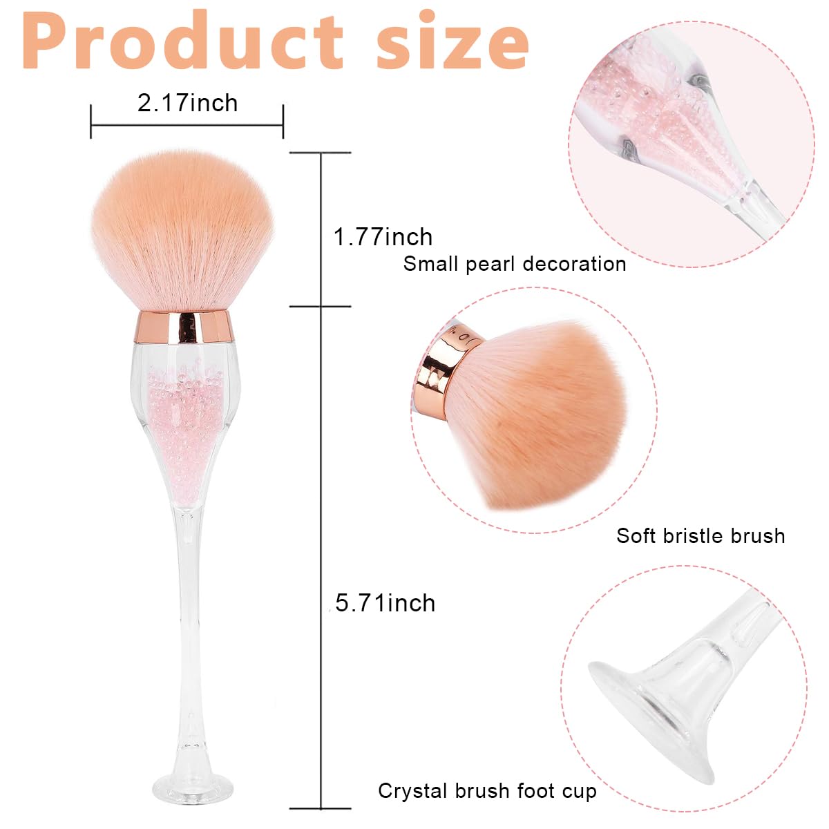 Venzina Large Powder Brush for Makeup with Bendable Handle and Stand‑Up Fluffy Design