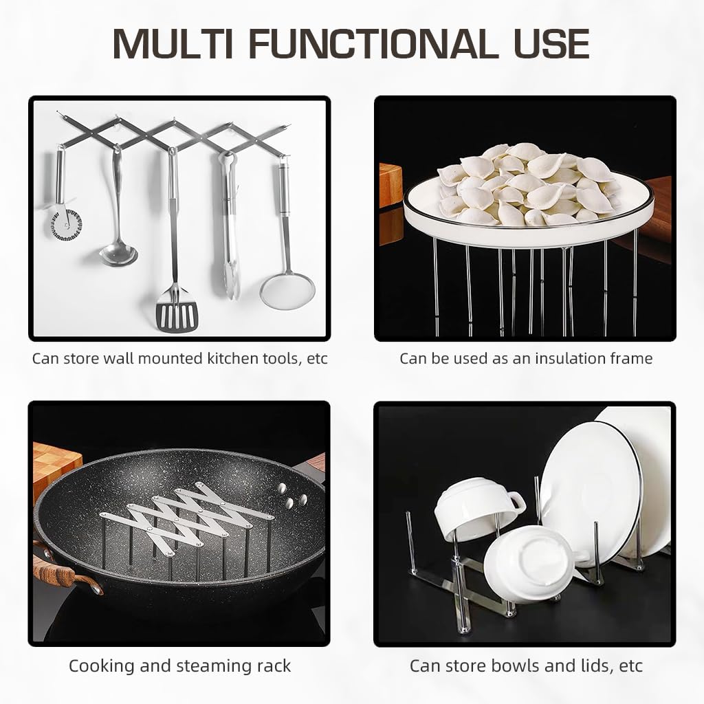 ZIBUYU Dish Rack for Kitchen with Retractable Space Saving Design and Stainless Steel Stability
